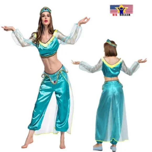 open lace back dress Amazon.com: Fun Costumes Disney Aladdin Plus Size Jasmine Costume for Women  - Arabian Princess Bodysuit, Pants, Headband & Necklace main image 0